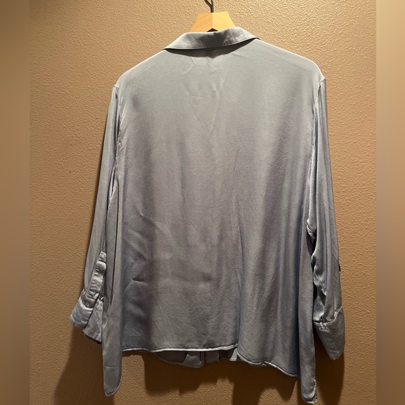 MNG MANGO  Matte Satin Button Up Blouse - Picture 8 of 10